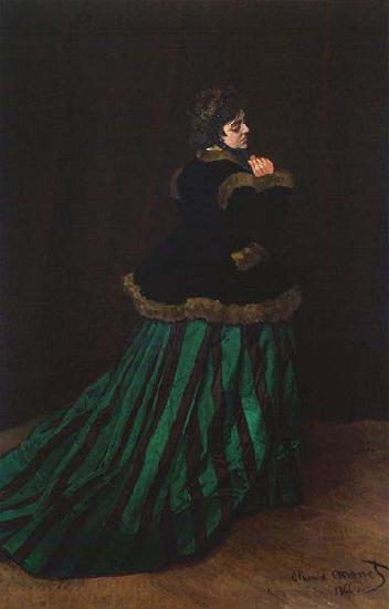 Claude Monet The Woman in the Green Dress, oil painting picture